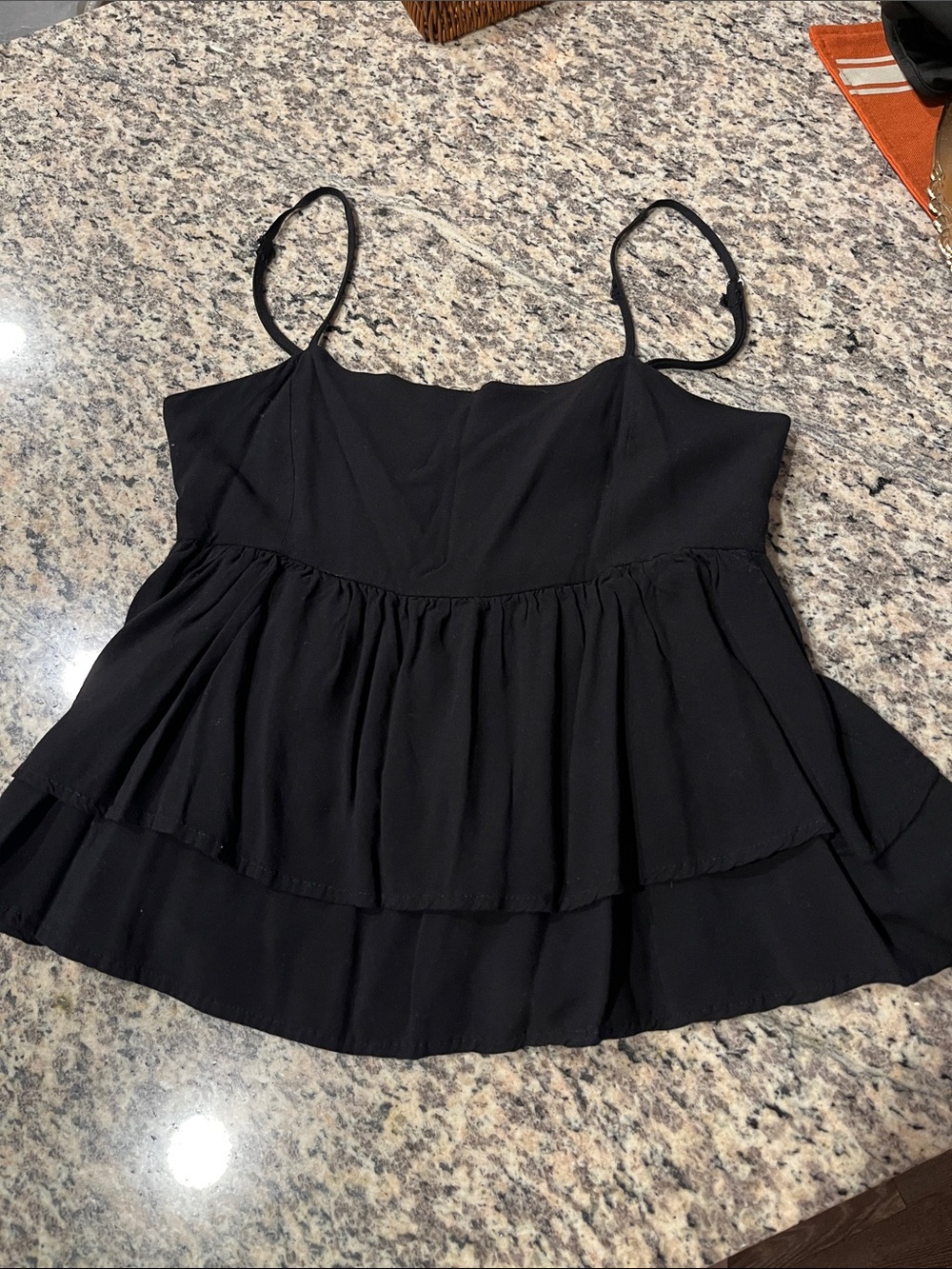 Forever 21 Black Tiered Camisole Tank Top - Women's